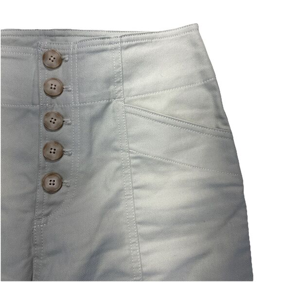 Club Monaco Women's Size 4 Mint Green High Rise Ankle Pant Cotton Stretch Button - Picture 4 of 12